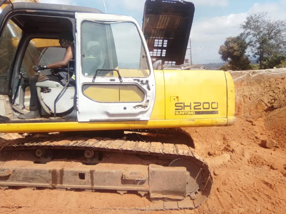 Excavator working on site