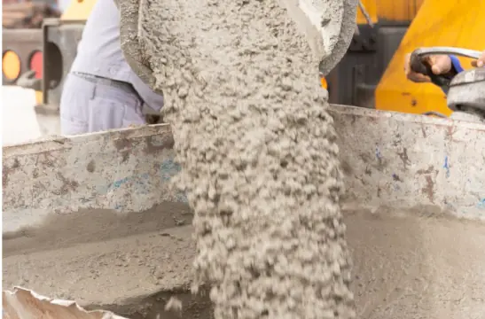 Fresh ready-mix concrete being poured